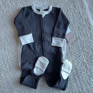NWT Goumi Kids Coal Thermal Footie SZ 18-24 mo Bamboo Zipper Jumpsuit Waffle